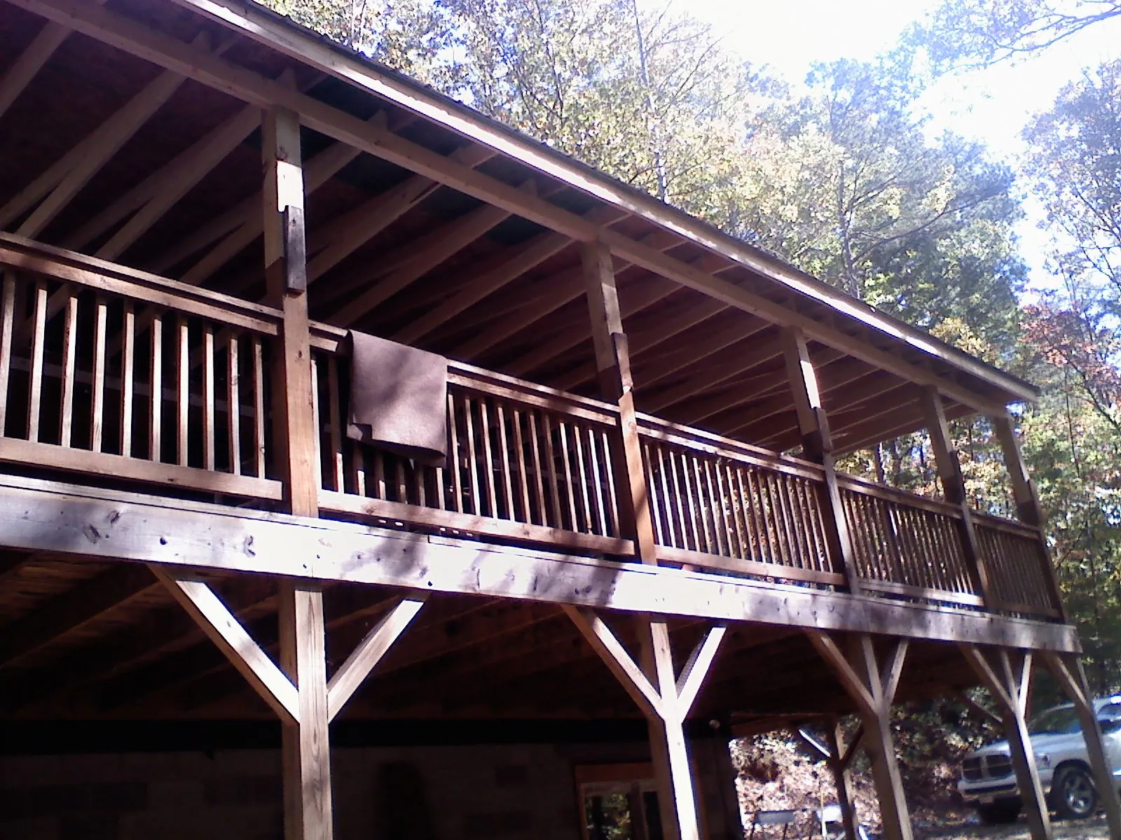 Timber framing under a new elevated porch and deck — Roof Leak Repair in Lannon by Roofing Brothers
